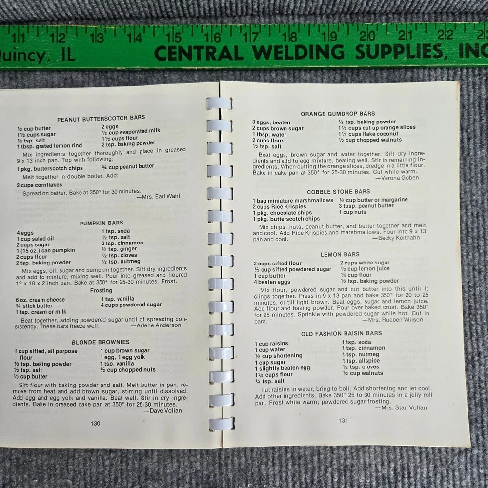 Pilgrim's Pantry Cookbook 1876-1976 Church Cookbook Spiral Bound Benton